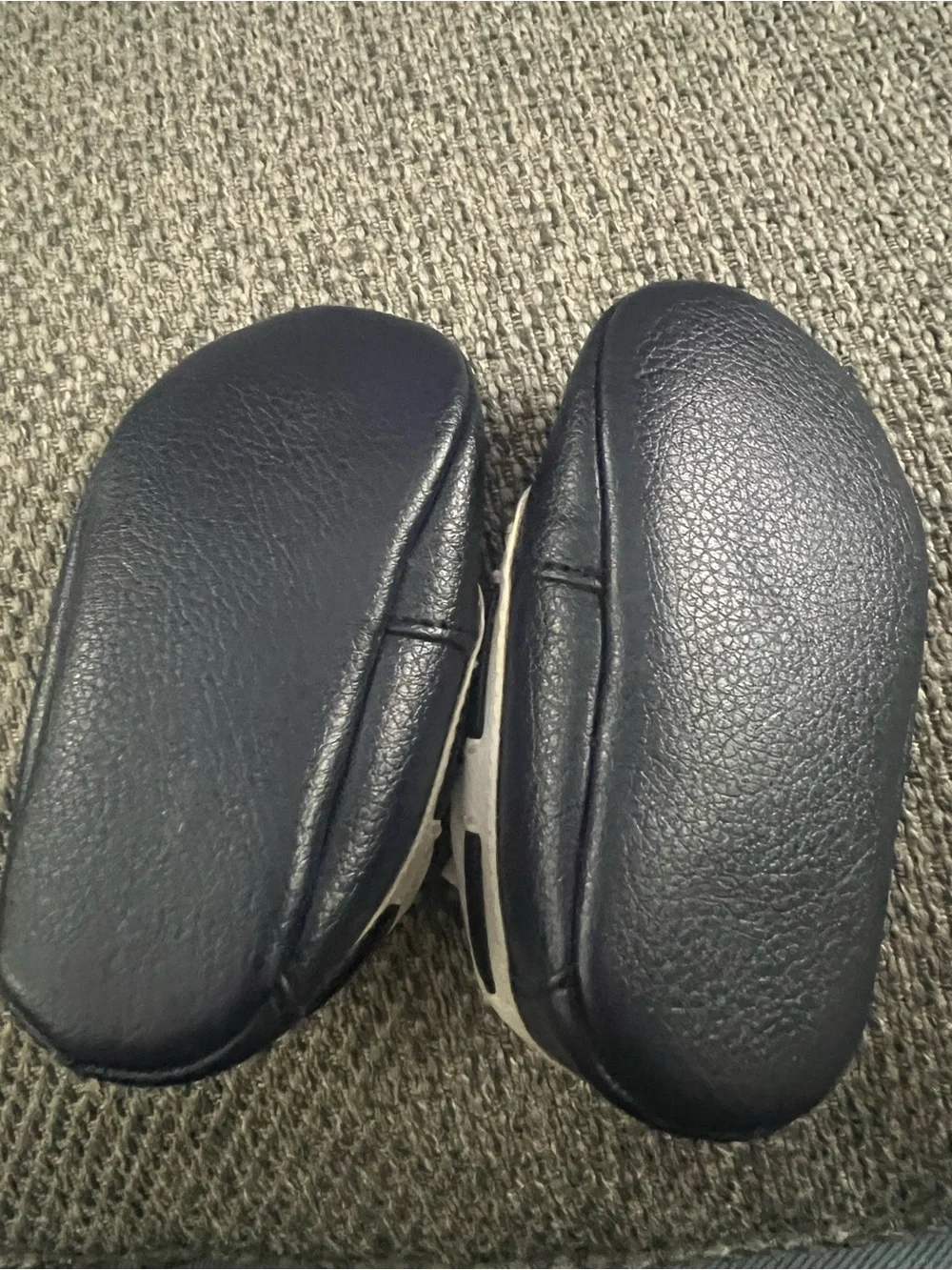 Janie and Jack White and Navy Moccasin-Style Baby Shoes, NWOT, size 2